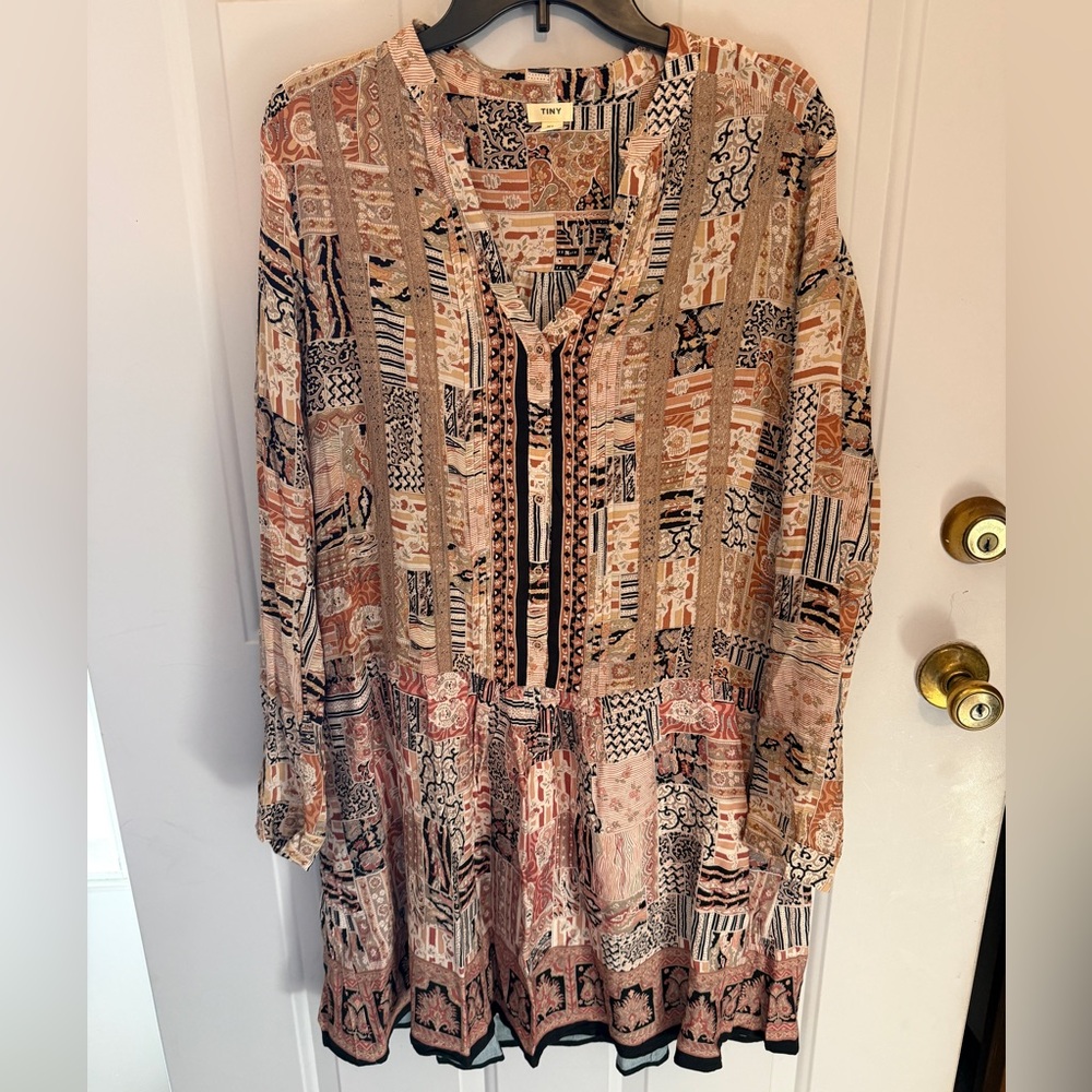 NWOT Anthropologie Tiny Long Sleeve Drop Waist Dress